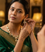 Aarika polki statement necklace set with matching earrings