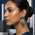Lakshmi temple earrings with emerald green floral studs