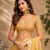 yellow printed chanderi cotton ready to wear saree with unstitched blouse
