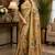 beige printed chanderi cotton ready to wear saree with unstitched blouse