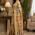 beige printed chanderi cotton ready to wear saree with unstitched blouse