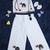 Little gaj cambric cotton girls co-ord set with elephant patch & bow gift