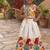 Khadi cotton embroidered girls skirt set with bow gift