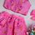 Candy crush mul chanderi floral girls skirt set with bow gift