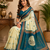 cream printed chanderi cotton ready to wear saree with unstitched blouse