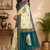 cream printed chanderi cotton ready to wear saree with unstitched blouse