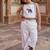 Little gaj cambric cotton girls co-ord set with elephant patch & bow gift