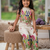 Rang basanti khadi cotton embroidered girls co-ord set with bow gift