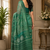 green printed chanderi cotton ready to wear saree with unstitched blouse