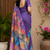 lavender printed chanderi cotton ready to wear saree with unstitched blouse