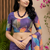 lavender printed chanderi cotton ready to wear saree with unstitched blouse