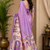lavender printed chanderi cotton ready to wear saree with unstitched blouse