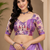 lavender printed chanderi cotton ready to wear saree with unstitched blouse