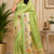 light green printed chanderi cotton ready to wear saree with unstitched blouse