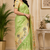 light green printed chanderi cotton ready to wear saree with unstitched blouse