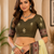 light yellow printed chanderi cotton ready to wear saree with unstitched blouse