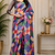 multicolor printed chanderi cotton ready to wear saree with unstitched blouse