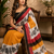 mustard printed chanderi cotton ready to wear saree with unstitched blouse