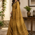 mustard yellow printed chanderi cotton ready to wear saree with unstitched blouse