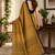 mustard yellow printed chanderi cotton ready to wear saree with unstitched blouse