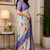 off white printed chanderi cotton ready to wear saree with unstitched blouse