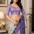 off white printed chanderi cotton ready to wear saree with unstitched blouse