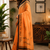 orange printed chanderi cotton ready to wear saree with unstitched blouse