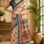 peach printed chanderi cotton ready to wear saree with unstitched blouse