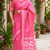 pink printed chanderi cotton ready to wear saree with unstitched blouse