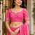pink printed chanderi cotton ready to wear saree with unstitched blouse