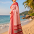 red off white printed chanderi cotton ready to wear saree with unstitched blouse