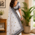 white printed chanderi cotton ready to wear saree with unstitched blouse