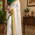 white printed chanderi cotton ready to wear saree with unstitched blouse