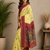 yellow printed chanderi cotton ready to wear saree with unstitched blouse