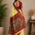 yellow printed chanderi cotton ready to wear saree with unstitched blouse