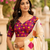 beige printed chanderi cotton ready to wear saree with unstitched blouse