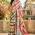 multicolor printed chanderi cotton ready to wear saree with unstitched blouse