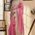 pink printed chanderi cotton ready to wear saree with unstitched blouse