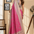 pink printed chanderi cotton ready to wear saree with unstitched blouse
