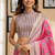 pink printed chanderi cotton ready to wear saree with unstitched blouse