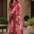 pink maroon printed chanderi cotton ready to wear saree with unstitched blouse