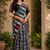 black white printed chanderi cotton ready to wear saree with unstitched blouse