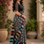 black white printed chanderi cotton ready to wear saree with unstitched blouse