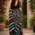 black white printed chanderi cotton ready to wear saree with unstitched blouse