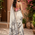 off white printed chanderi cotton ready to wear saree with unstitched blouse