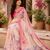 peach printed chanderi cotton ready to wear saree with unstitched blouse
