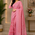 pink printed chanderi cotton ready to wear saree with unstitched blouse
