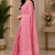 pink printed chanderi cotton ready to wear saree with unstitched blouse