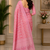 pink printed chanderi cotton ready to wear saree with unstitched blouse