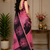 pink black printed chanderi cotton ready to wear saree with unstitched blouse